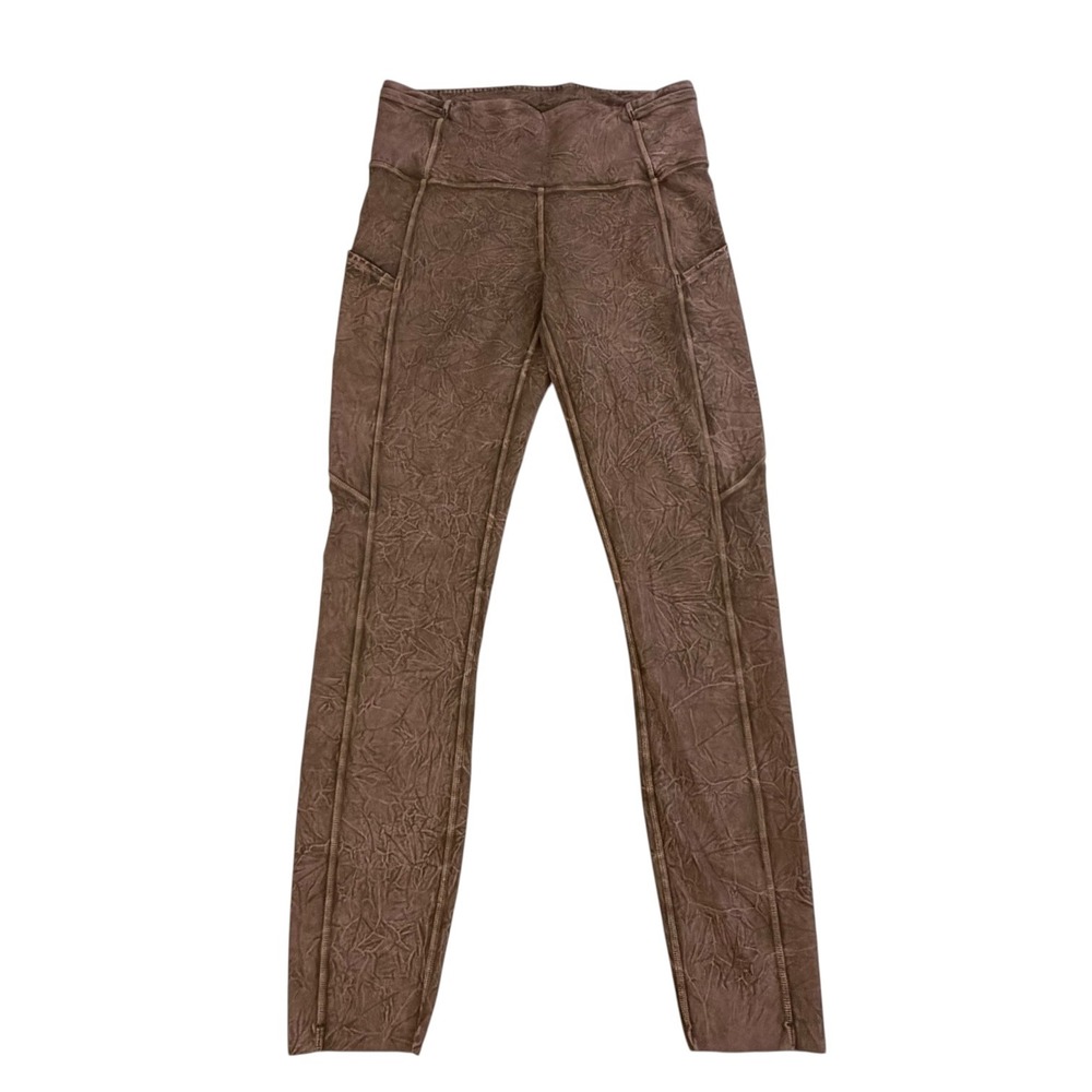 Lululemon Fast and Free High-Rise Tight 25 Crushed Velvet Brown Earth Size 6